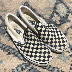 Vans Black and white Checkerboard Slip-Ons